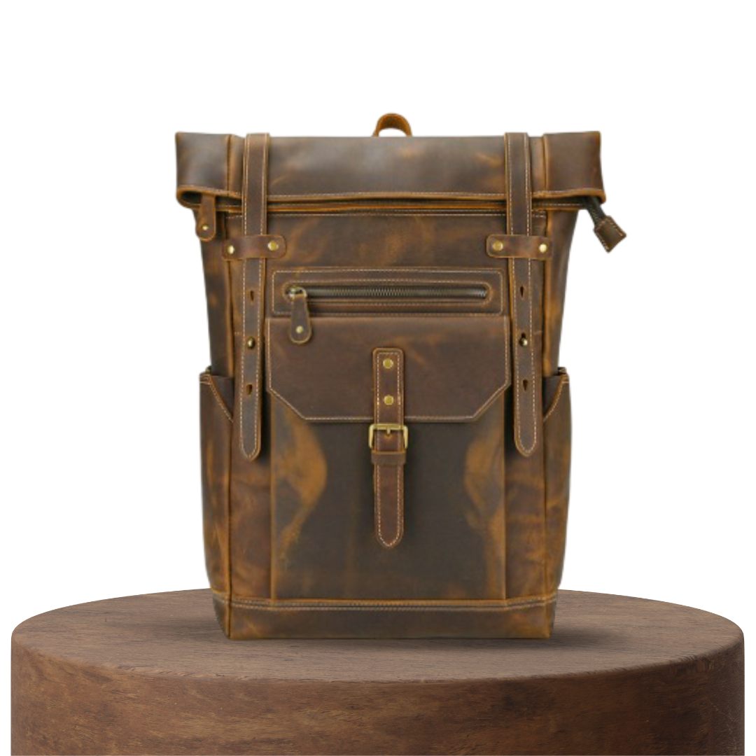 Stephen | Vintage Leather Roll-Top | Backpack