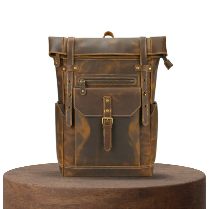 Stephen | Vintage Leather Roll-Top | Backpack