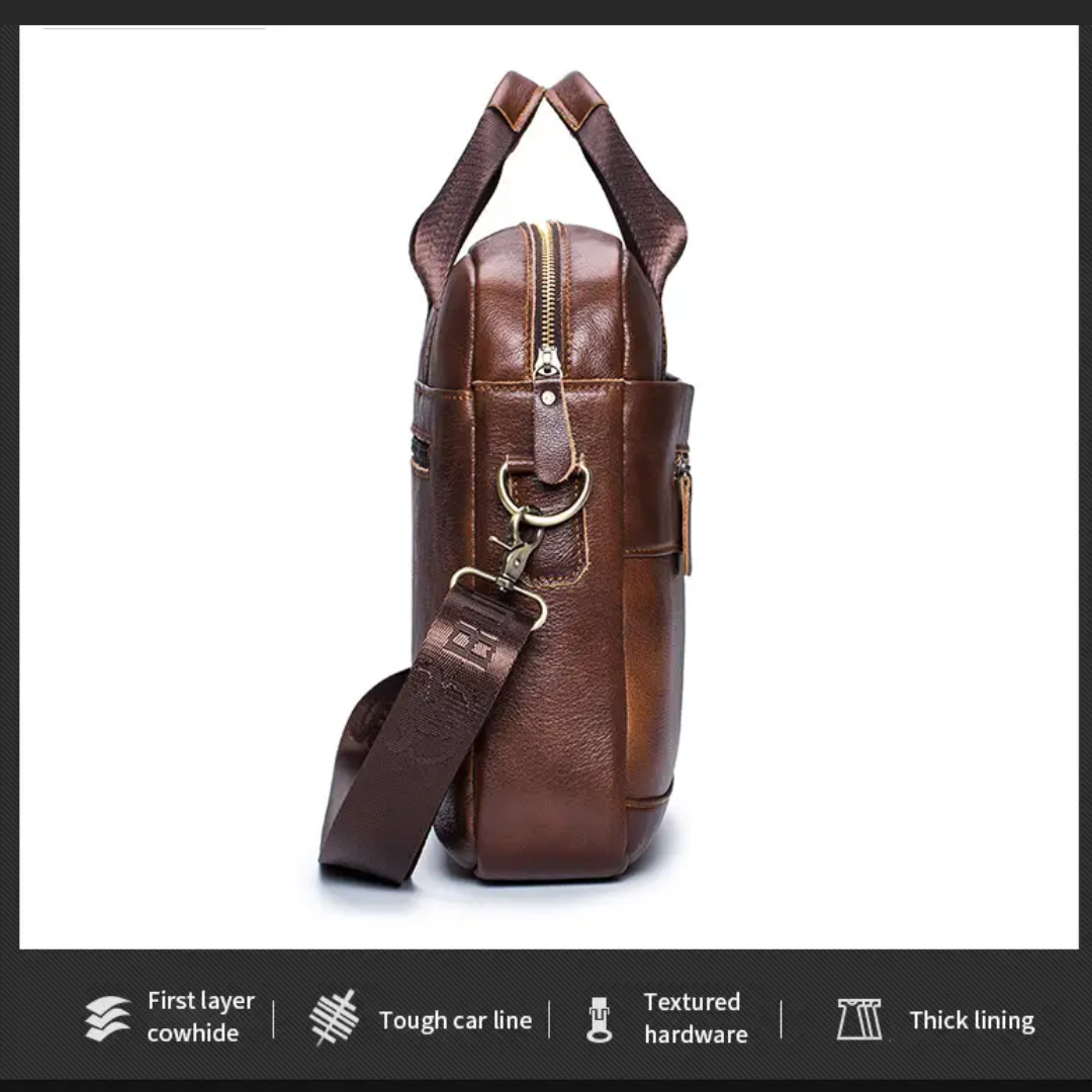 Jacob | Leather Spacious Briefcase | Messenger Bag
