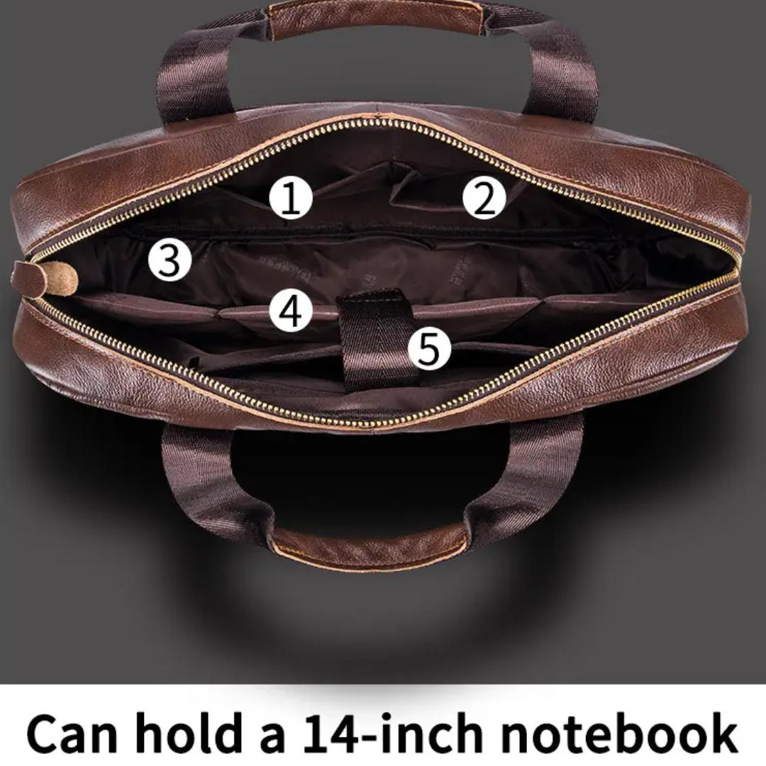 Jacob | Leather Spacious Briefcase | Messenger Bag