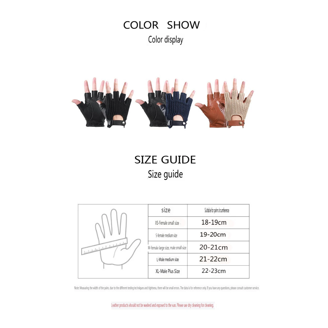 Cillian | Leather Knit Fingerless Driving Gloves (BUY 1 GET 1 FREE)