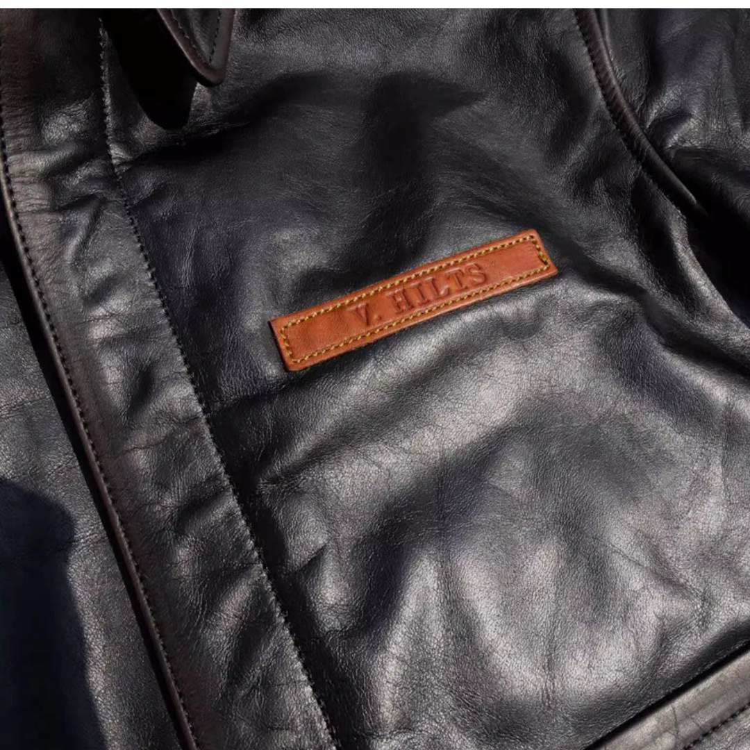 Samuel | Military Style A-2 Flight Leather Jacket