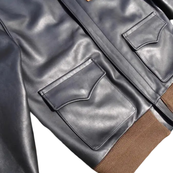 Samuel | Military Style A-2 Flight Leather Jacket