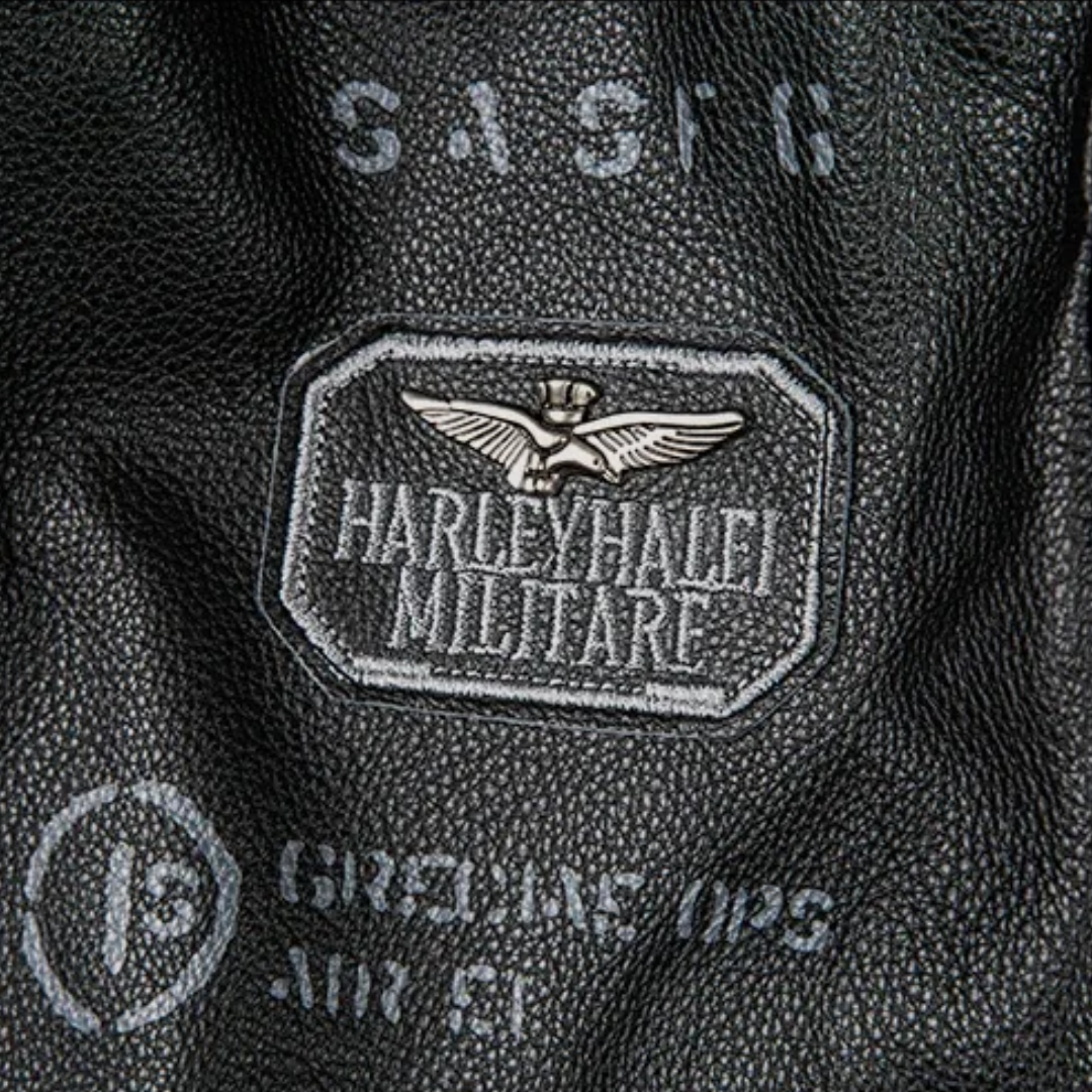 Greg | Men’s Patched Embroidered Leather Jacket