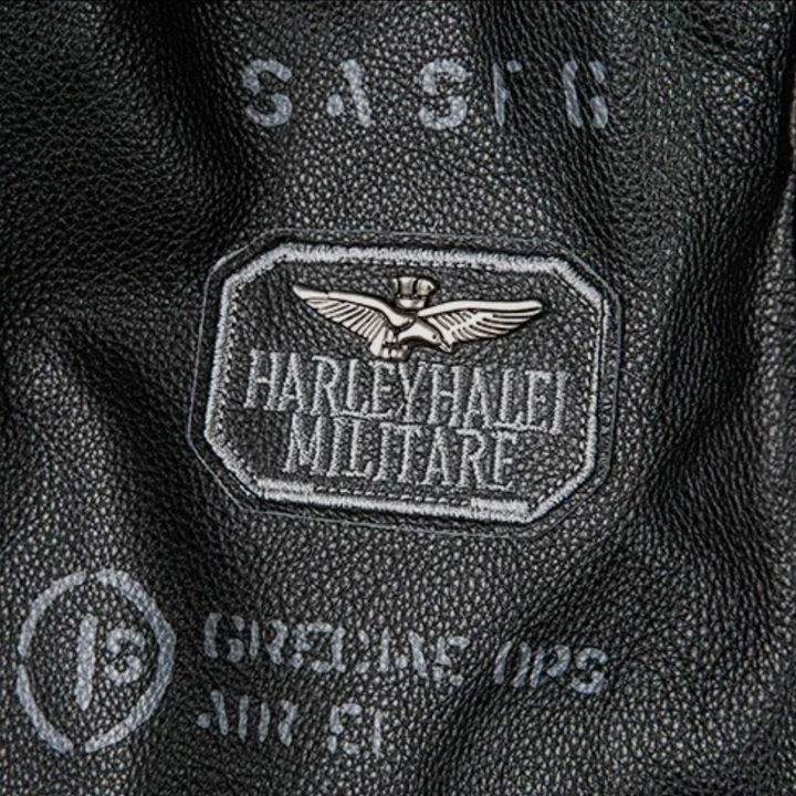 Greg | Men’s Patched Embroidered Leather Jacket