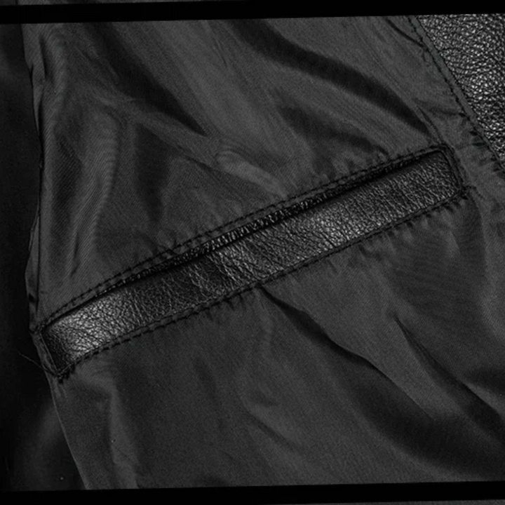 Greg | Men’s Patched Embroidered Leather Jacket