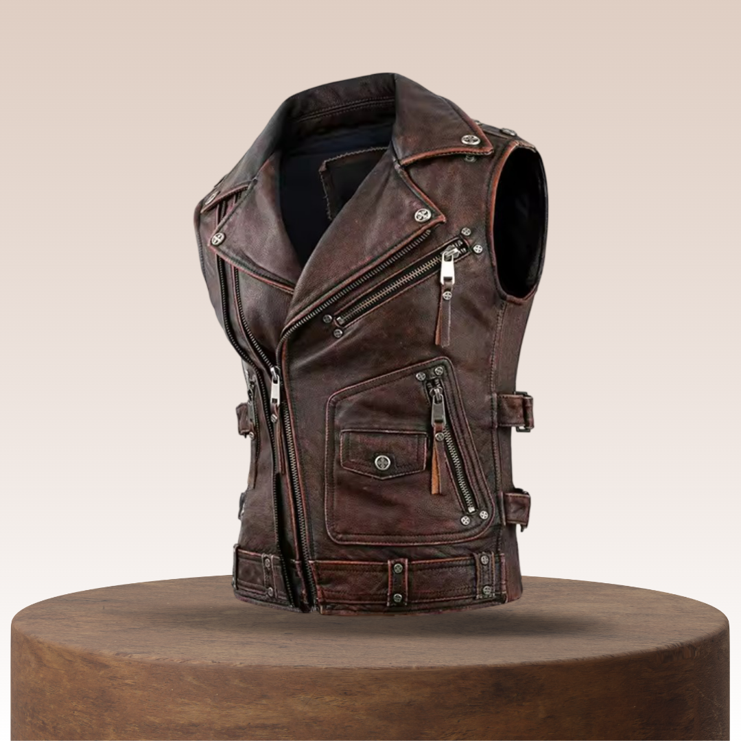 Viggo | Vintage Distressed Leather Vest