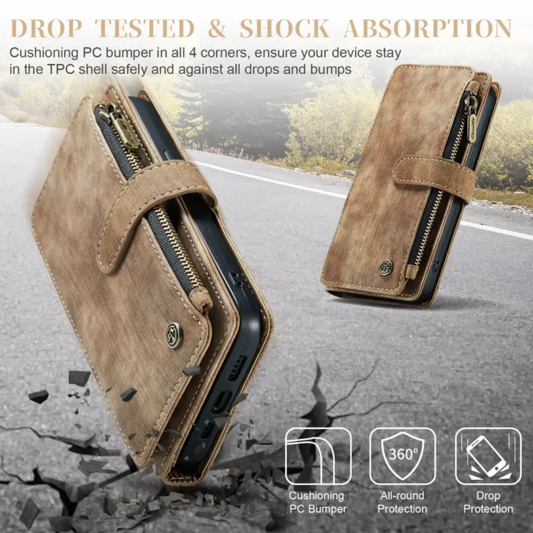 Clement | IPhone Case Leather Wallet with Wrist Strap