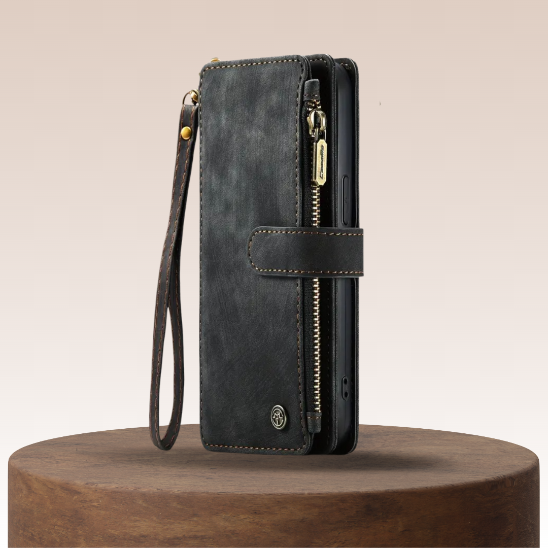 Clement | IPhone Case Leather Wallet with Wrist Strap