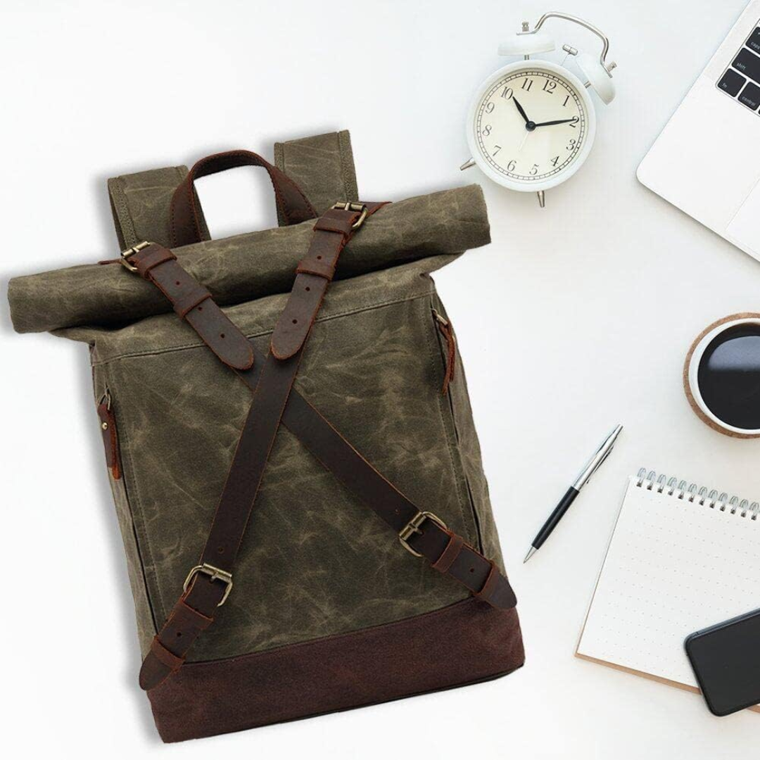 Barron | Waxed Rucksack Canvas Roll-Top Backpack