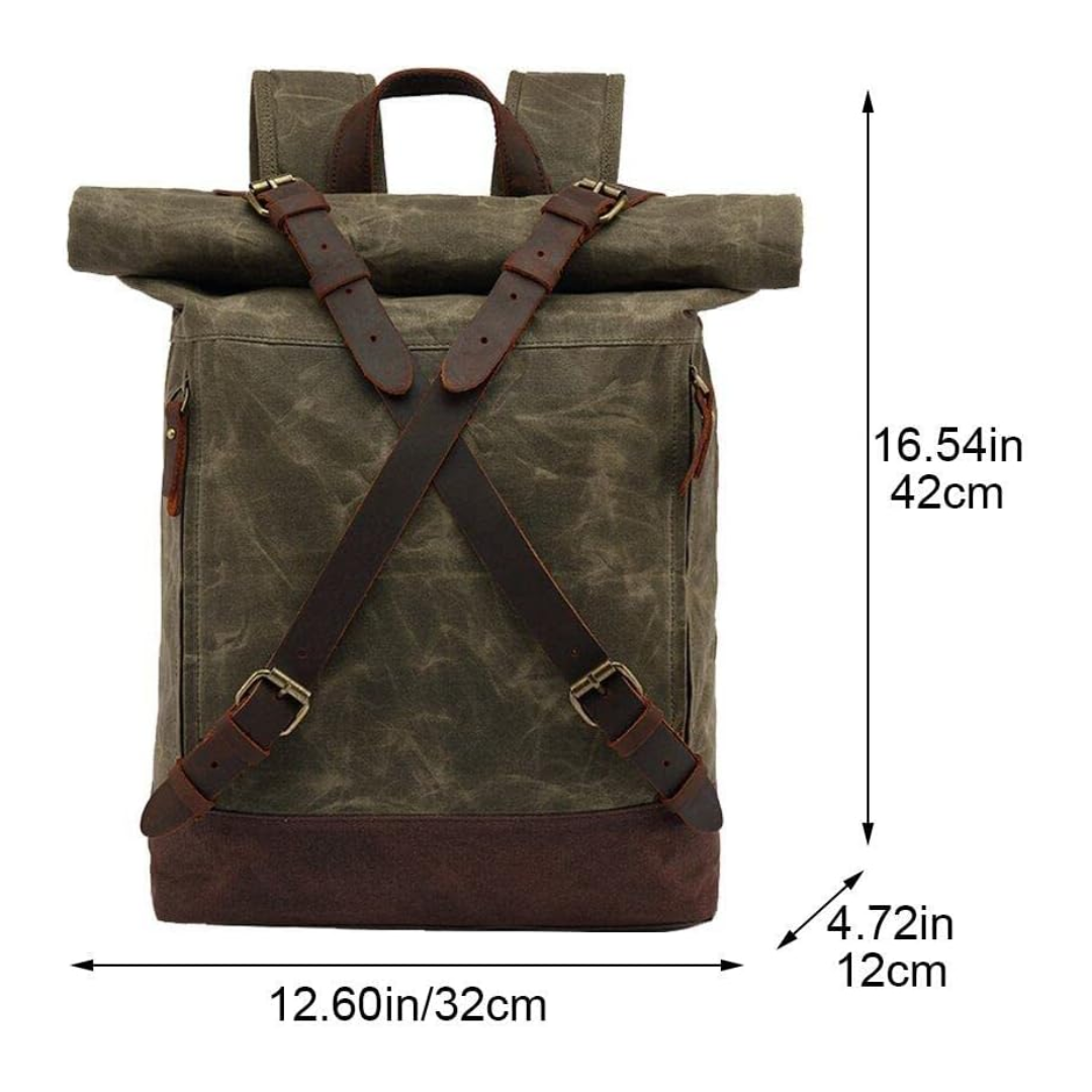 Barron | Waxed Rucksack Canvas Roll-Top Backpack