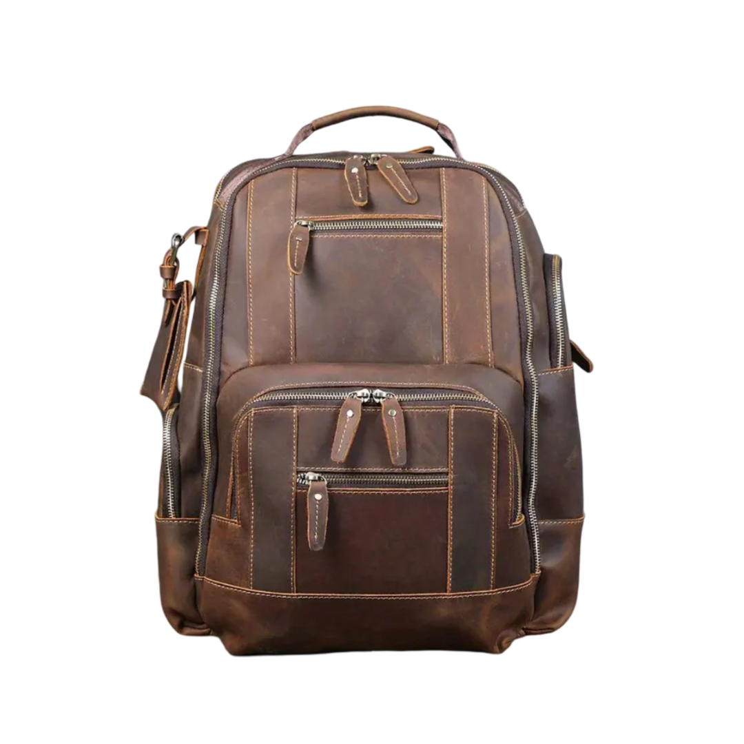 Sterling | Vintage Leather Multi‑Layer Backpack