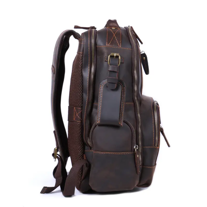 Sterling | Vintage Leather Multi‑Layer Backpack
