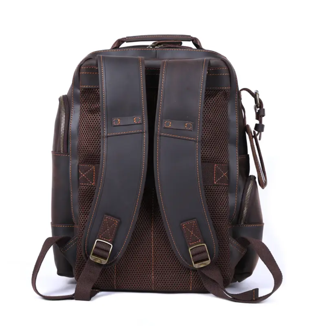 Sterling | Vintage Leather Multi‑Layer Backpack