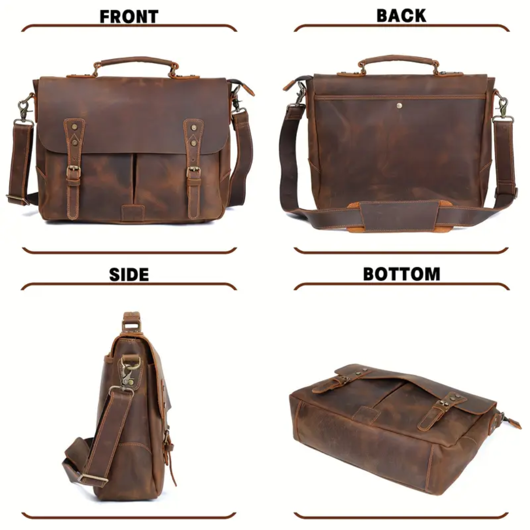 Clinton | Retro Leather Messenger Bag