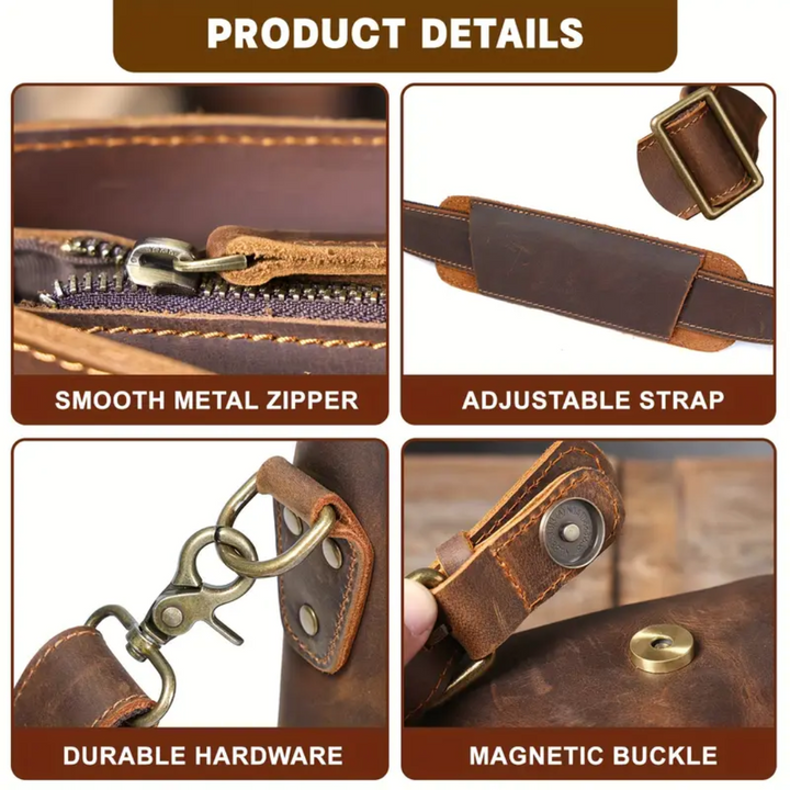 Clinton | Retro Leather Messenger Bag