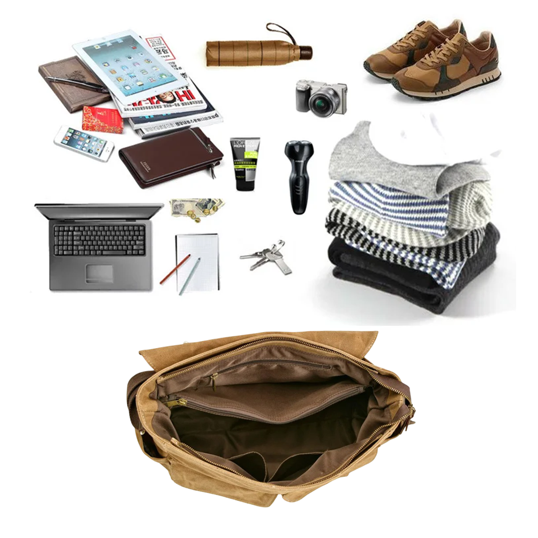 Lester | Retro Textured Canvas Leather | Shoulder Bag