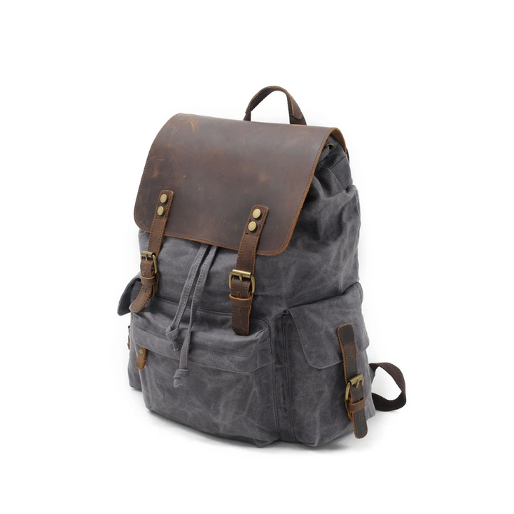Joey | Classic Waxed Canvas with Leather Flap | Backpack