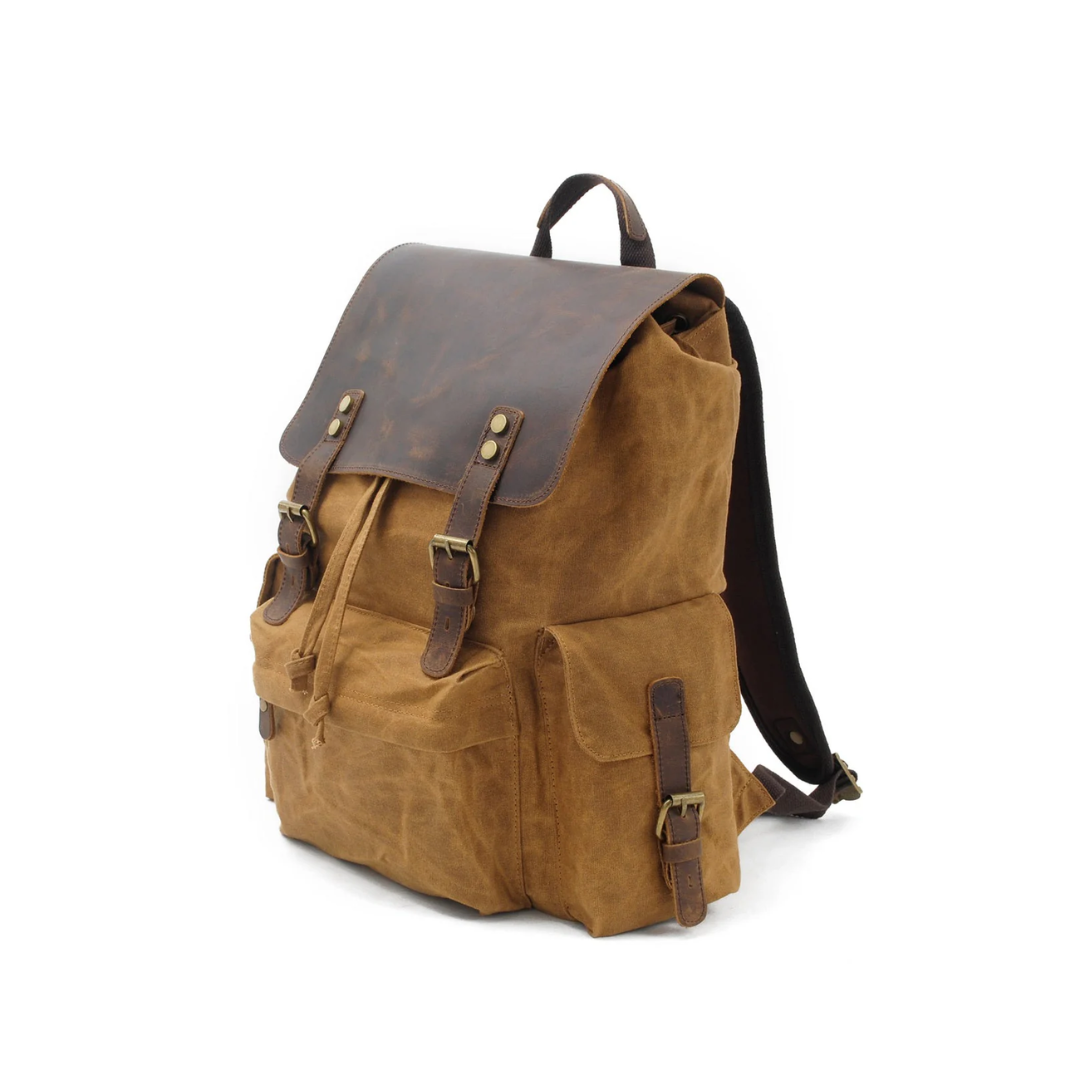 Joey | Classic Waxed Canvas with Leather Flap | Backpack