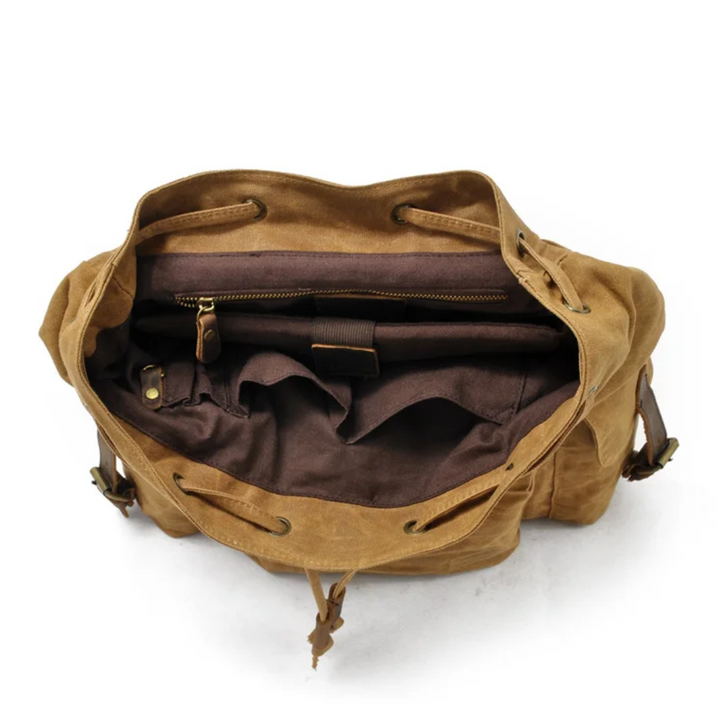 Joey | Classic Waxed Canvas with Leather Flap | Backpack