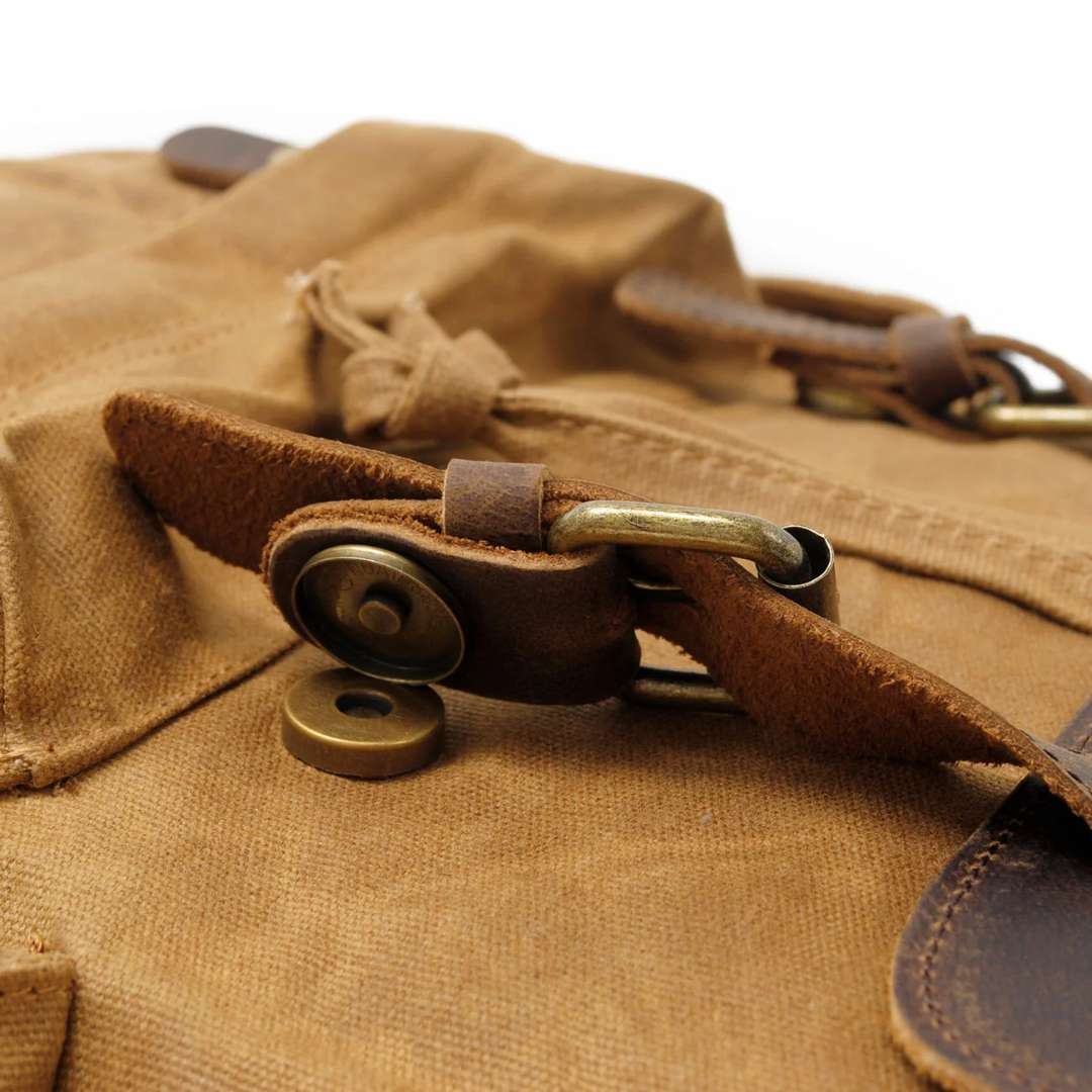 Joey | Classic Waxed Canvas with Leather Flap | Backpack