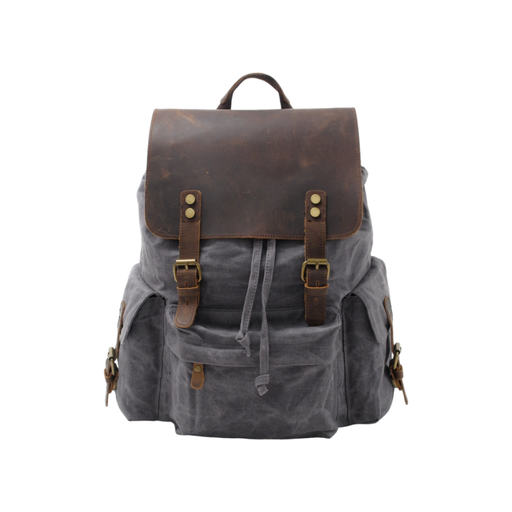 Joey | Classic Waxed Canvas with Leather Flap | Backpack