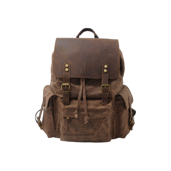 Joey | Classic Waxed Canvas with Leather Flap | Backpack