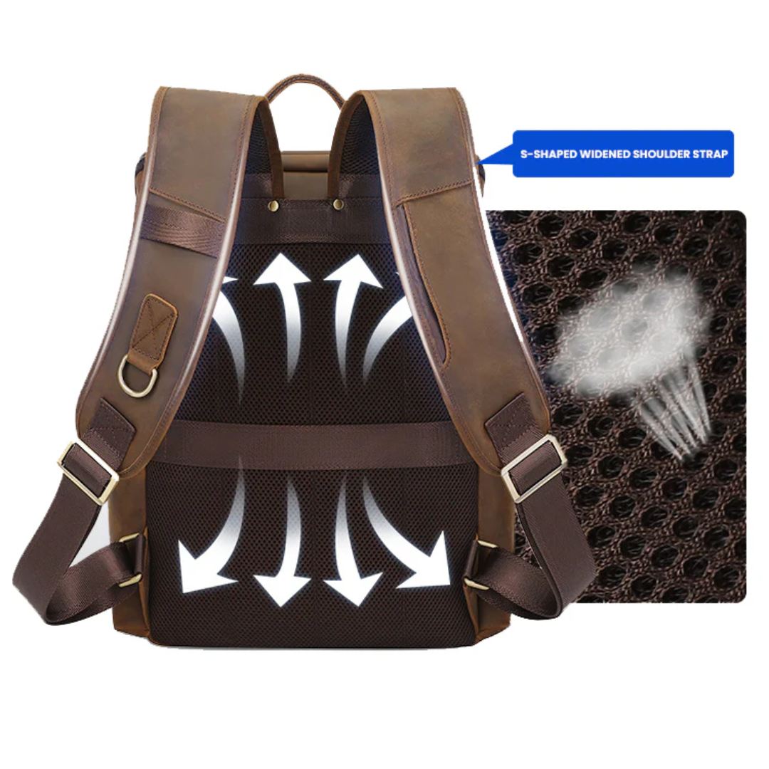 Laurent | Classic Leather with Front Pocket | Backpack