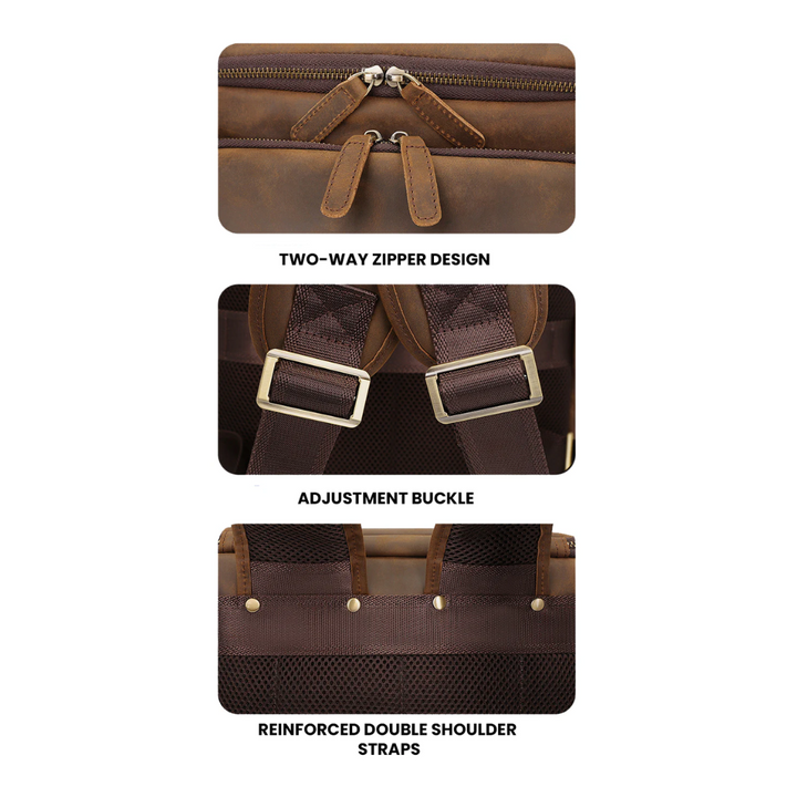 Laurent | Classic Leather with Front Pocket | Backpack