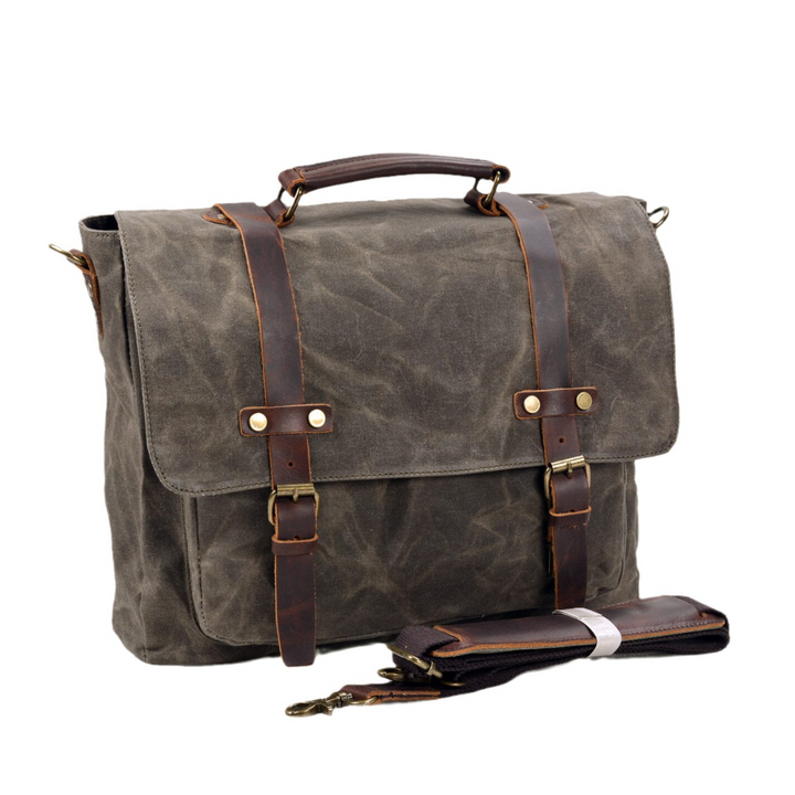 Clark | Vintage Waxed Canvas Leather Straps | Messenger bag