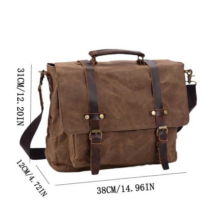 Clark | Vintage Waxed Canvas Leather Straps | Messenger bag