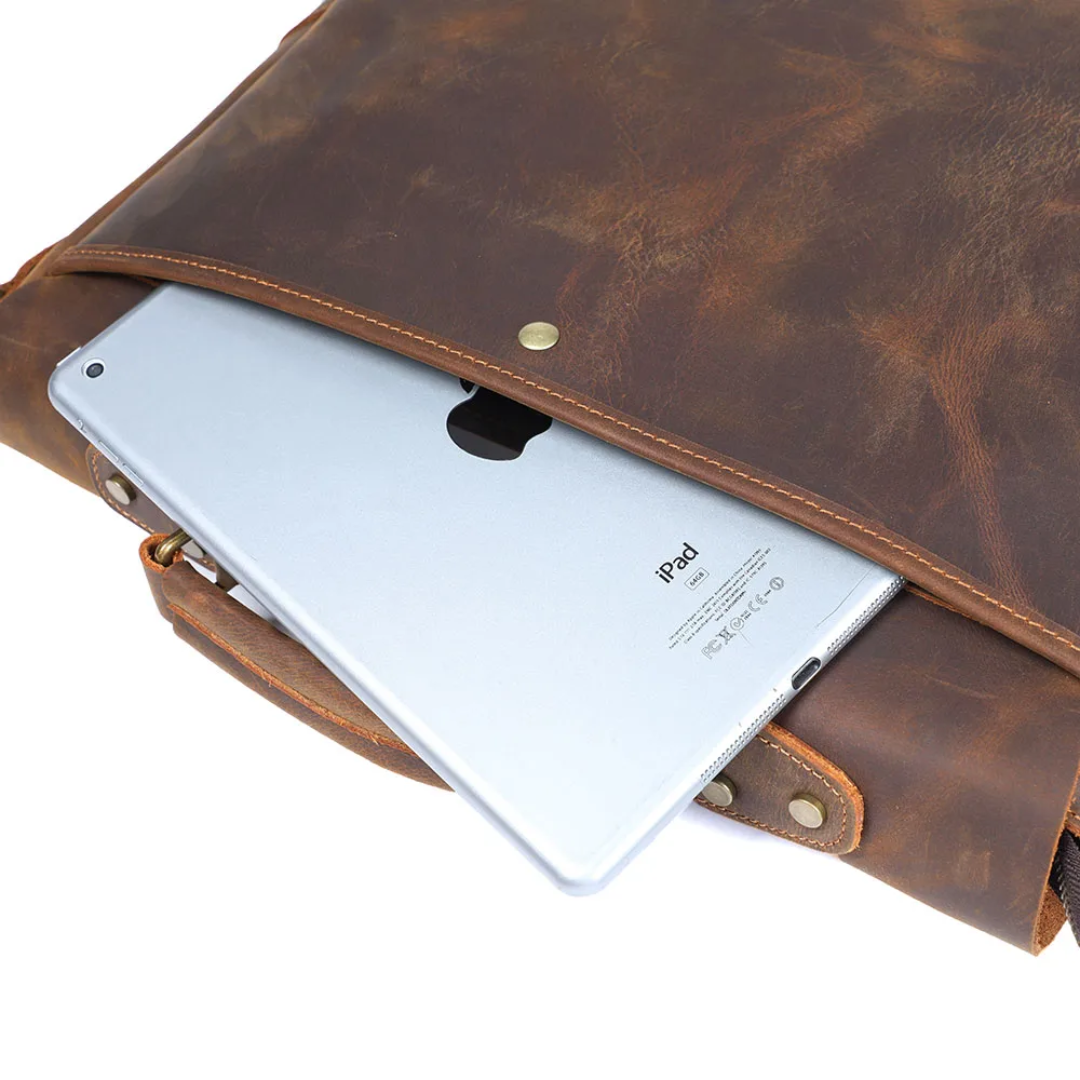 Beau | Vintage Leather Messenger with Classic Buckle Flap