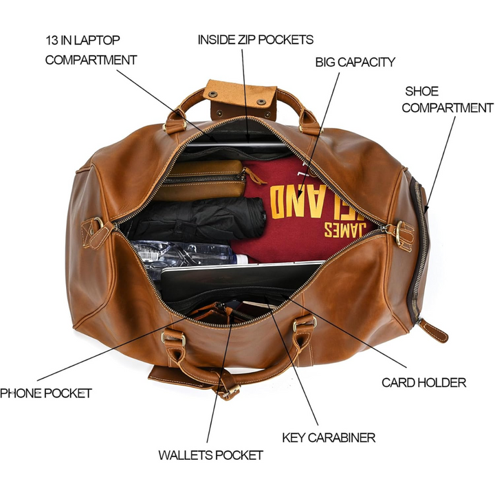 Easton | Full-Grain Leather Duffel for Travel and Weekends