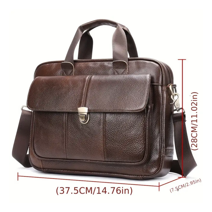 Wyatt | Heritage Leather Briefcase with Secure Lock Flap