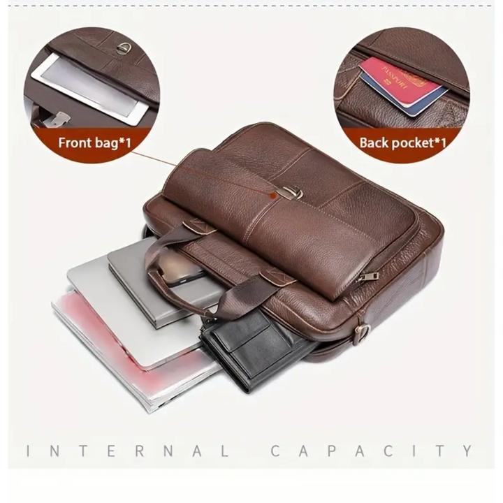 Wyatt | Heritage Leather Briefcase with Secure Lock Flap