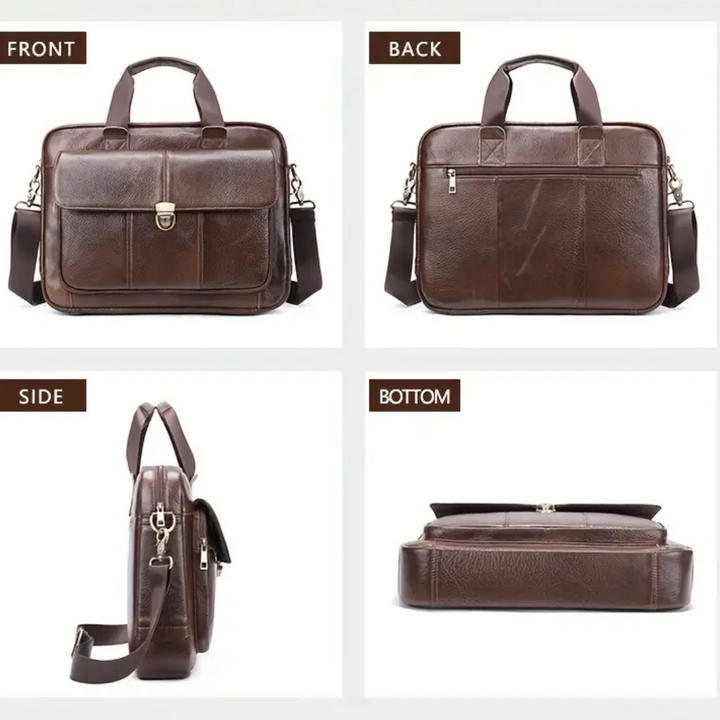Wyatt | Heritage Leather Briefcase with Secure Lock Flap
