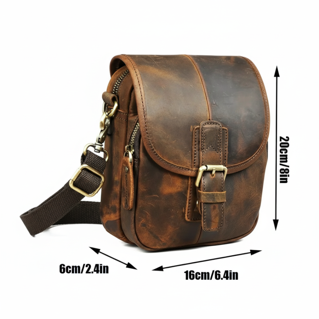 Nolan | Compact Leather Crossbody Pouch with Buckle Flap (BUY 1 GET 1 FREE)