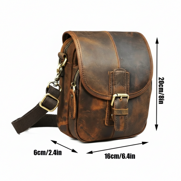 Nolan | Compact Leather Crossbody Pouch with Buckle Flap (BUY 1 GET 1 FREE)