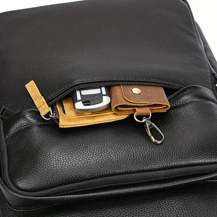 Everett | Genuine Top‑Grain Leather Laptop Backpack