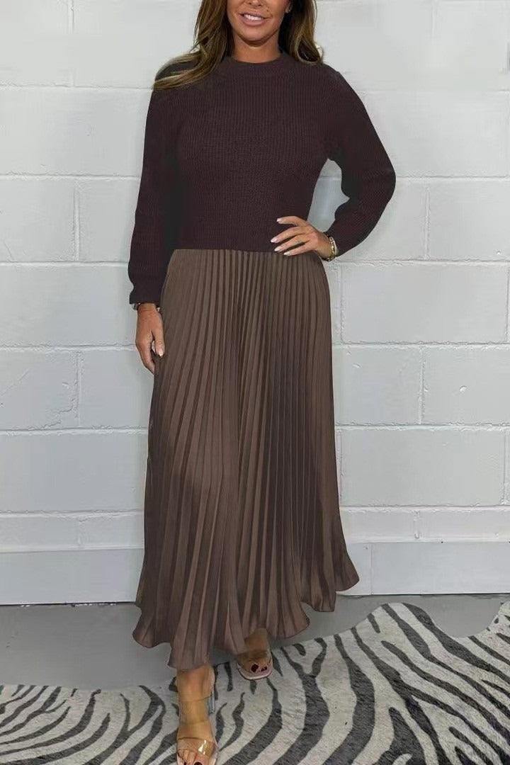 Claudia - Maxi dress with jersey and pleated skirt
