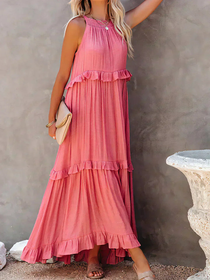 Sarah | Maxi Dress with Ruffles and Halter (Almost Sold Out)