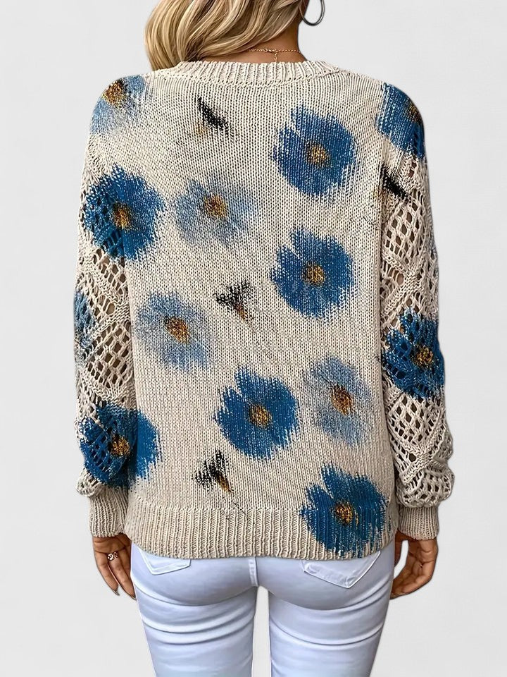 Aurelie | Elegant sweater with floral design
