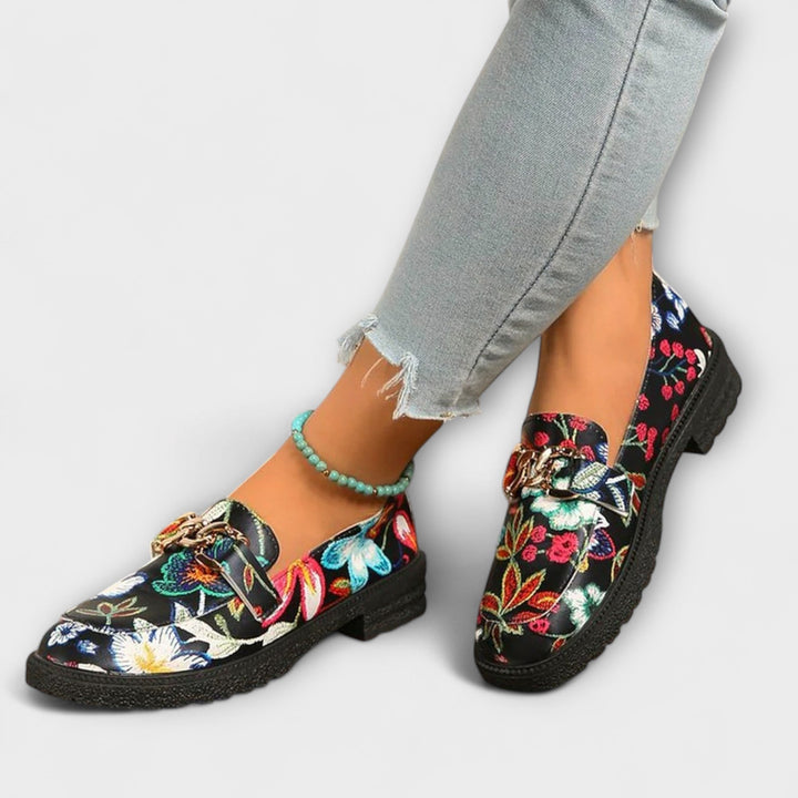 Samantha | Multicolored Moccasins with Floral Pattern