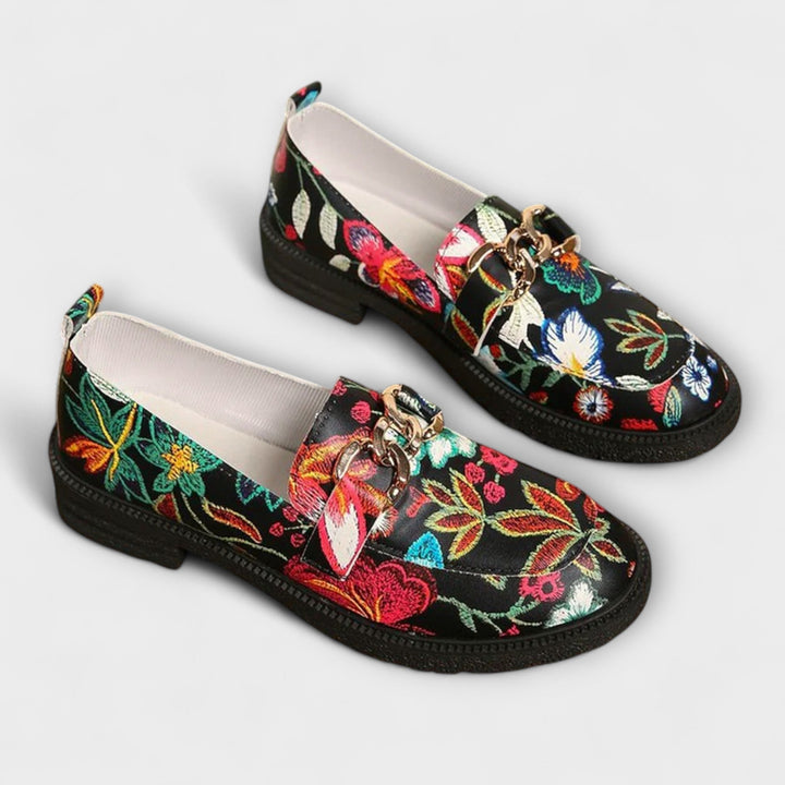 Samantha | Multicolored Moccasins with Floral Pattern
