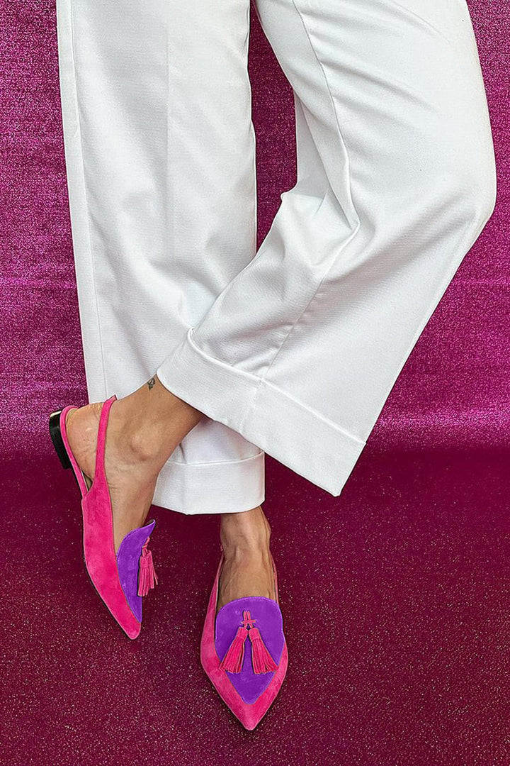 Frendessa | Colorful Ballerinas with Fringes and a Decorative Ankle Strap