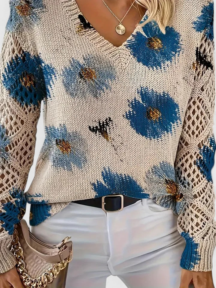 Aurelie | Elegant sweater with floral design