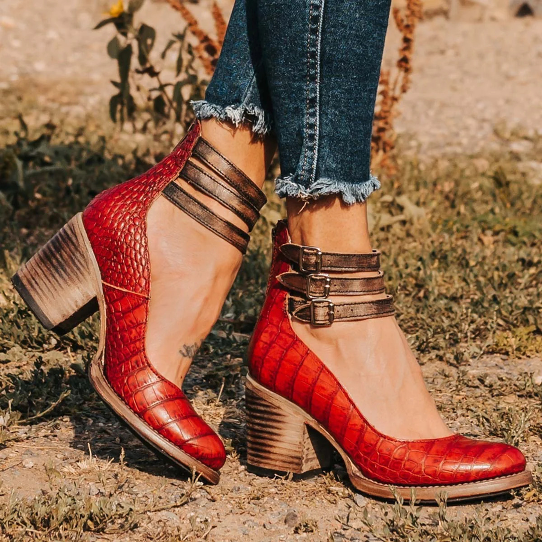 Ginevra  | Multiple-strap high heels with thick heel