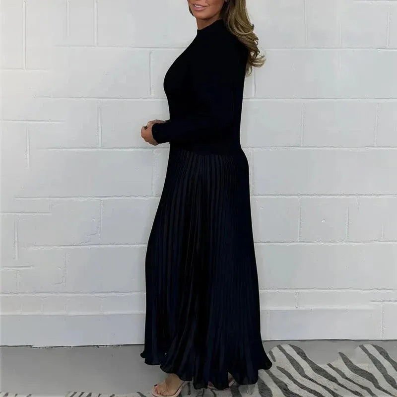 Claudia - Maxi dress with jersey and pleated skirt