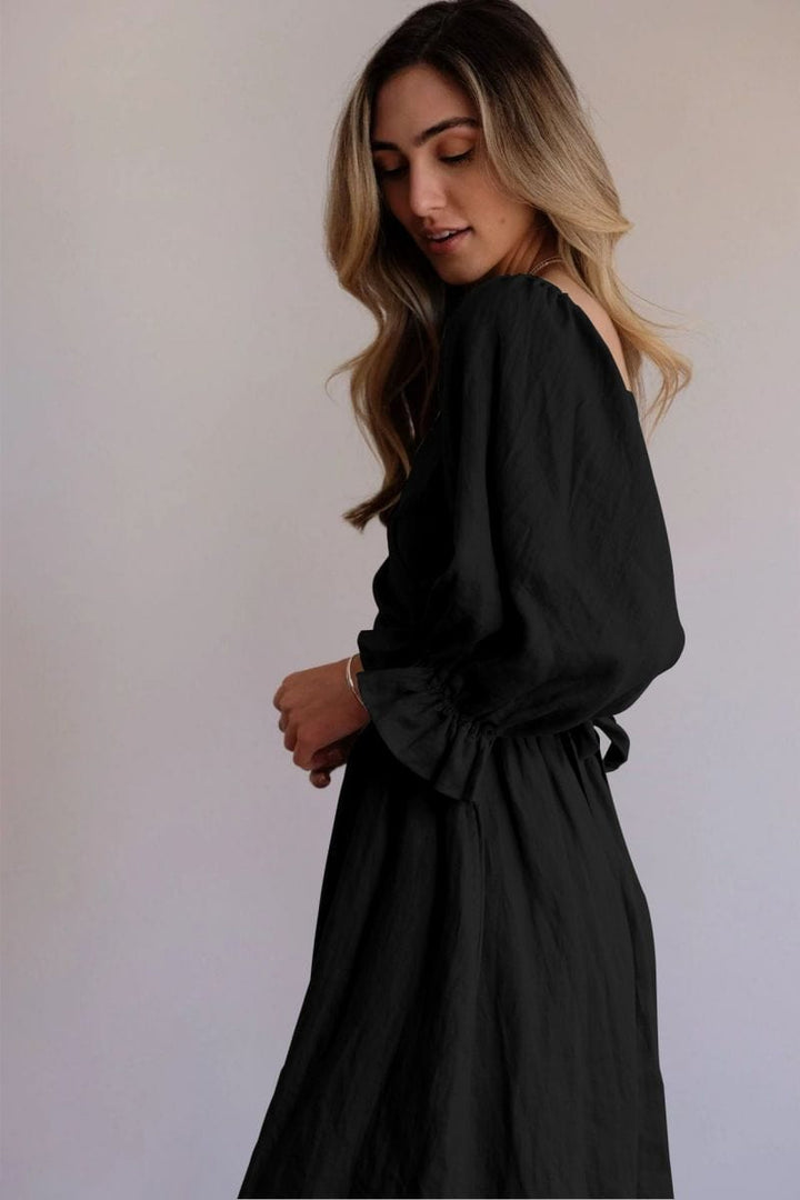 Tana | French Dress with Ruffle Sleeves